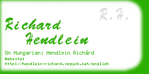richard hendlein business card